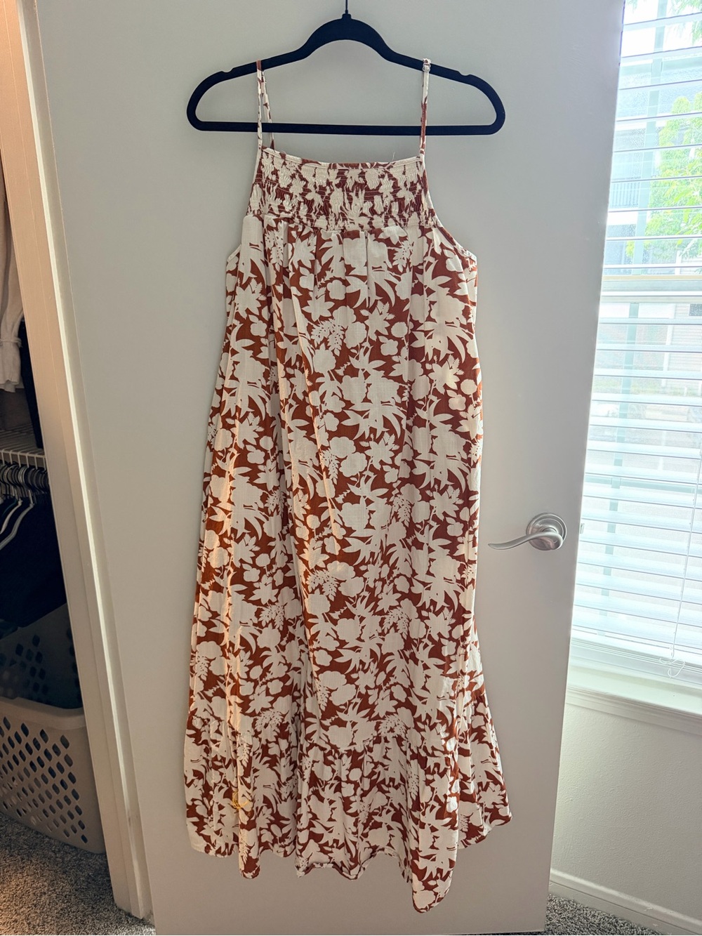 Universal Thread Cream and Brown Floral Maxi Skirt